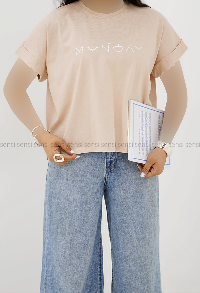 تیشرت زنانه آستین دوبل MONDAYکد1006264